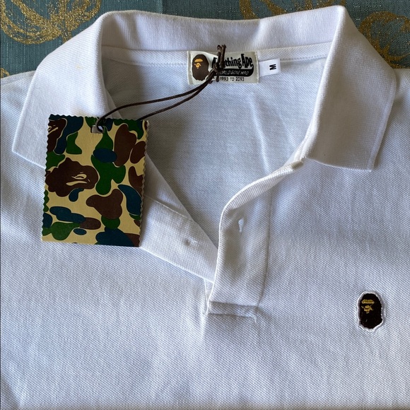 A Bathing Ape White Polo T-Shirt - Boy’s Medium - Picture 11 of 13